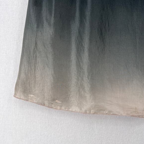 VIVIANA UCHITEL Sleeveless Silk Dress Small Gray Ombre Dip Dye Tuni Shift Cowl - Picture 12 of 16